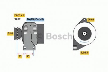 Генератор BOSCH 0 986 049 540 (фото 1)