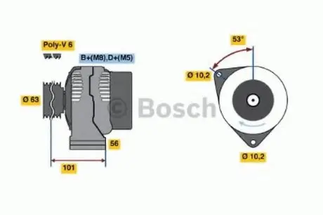 Фото запчасти Генератор BOSCH 0 986 040 210 Генератор BOSCH 0 986 040 210