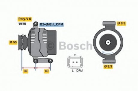 Генератор BOSCH 0 986 041 850 (фото 1)