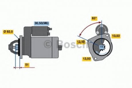 Стартер BOSCH 0 001 371 006 (фото 1)