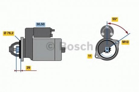 Стартер BOSCH 0 986 022 010 (фото 1)