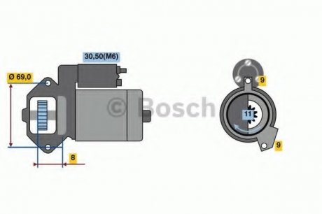 Стартер BOSCH 0 986 022 020 (фото 1)