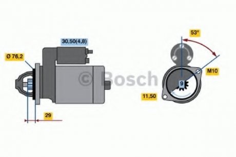 Стартер BOSCH 0 986 021 500 (фото 1)