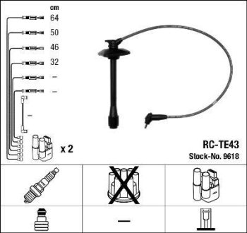 Комплект кабелей высоковольтных NGK RCTE43