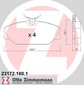 Колодки гальмівні дискові ZIMMERMANN 23172.180.1