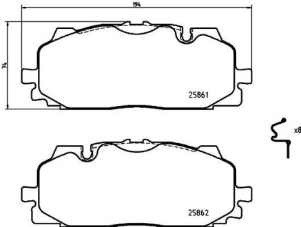 Колодки гальмівні дискові передні BREMBO P85165