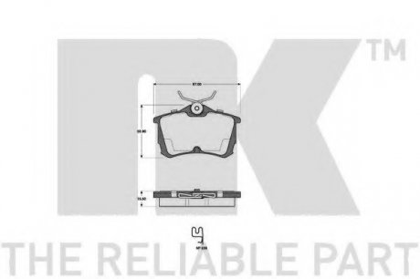 Комплект тормозных колодок, дисковый тормоз NK 222631 (фото 1)