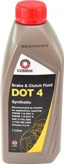 Гальмівна рідина Synthetic DOT 4 ABS 1 л COMMA BF41L