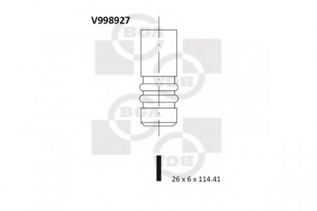 Клапан випускний (26x6x114,4) OPEL ASTRA H 1.6D/1. BGA V998927 (фото 1)