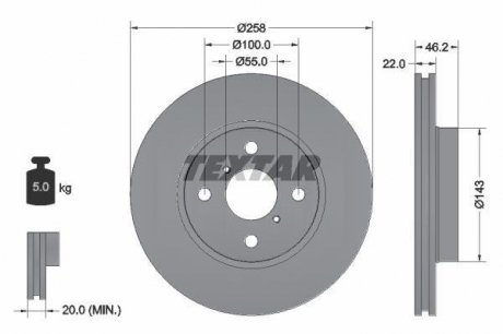 Гальмівний диск (TMD) TEXTAR 92164203 (фото 1)