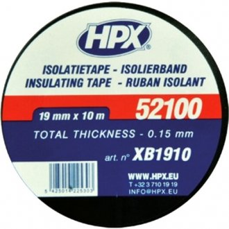 Ізоляційна стрічка ПВХ 19 мм x 10 м HPX XB1910 (фото 1)