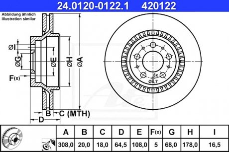 Тормозной диск ATE 24.0120-0122.1 (фото 1)