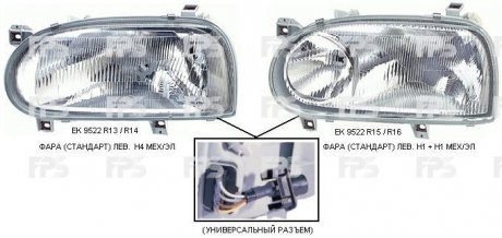 Фара передняя FPS FP FORMA PARTS 9522 R13-P