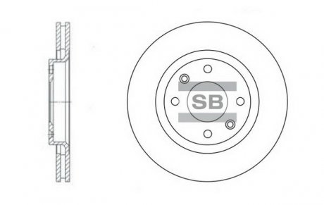 Гальмівний диск передній SANGSIN BRAKE HI-Q SD5001