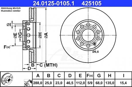 Гальмівний диск ATE 24.0125-0105.1 (фото 1)