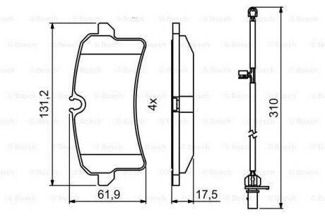 Тормозные колодки дисковые AUDI/ PORSCHE A8/S8/Macan \'\'R BOSCH 0986494841