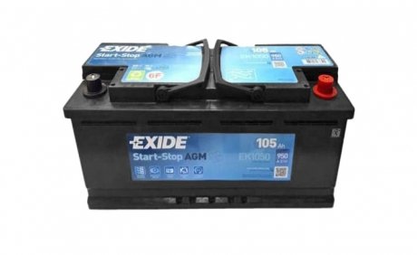 Акумулятор AGM 105Ah 950A EXIDE EK1050 (фото 1)