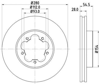 Диск гальмівний з покриттям PRO; передн. PAGID HELLA 8DD355113-261