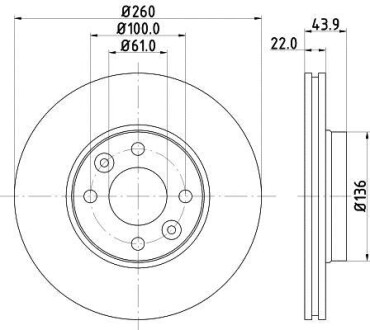 Тормозной диск перед. Logan/Clio/Megane II 07- PAGID HELLA 8DD355109-331