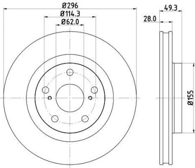 Диск гальмівний з покриттям PRO; передн. PAGID HELLA 8DD355118-561