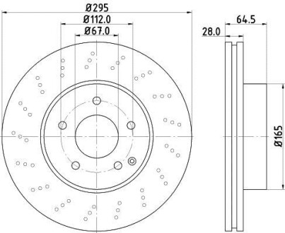 Диск гальмівний з покриттям PRO; передн. та задн. PAGID HELLA 8DD355114-391