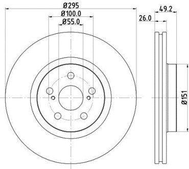 Тормозной диск перед. Avensis T25 04- PAGID HELLA 8DD355111-651