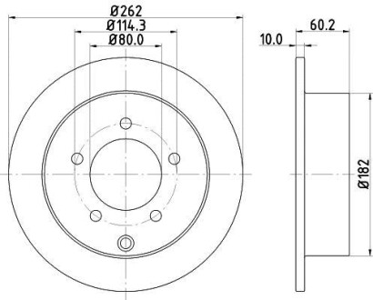 Тормозной диск зад. Lancer 07- (PRO) PAGID HELLA 8DD355119-181