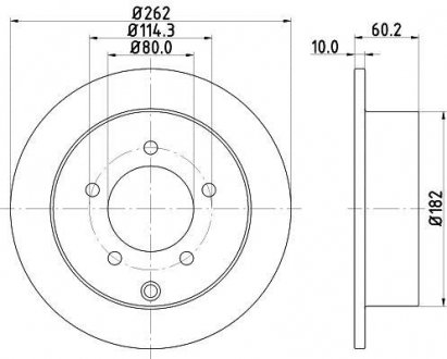Тормозной диск зад. Lancer 07- (PRO) PAGID HELLA 8DD355119-181 (фото 1)
