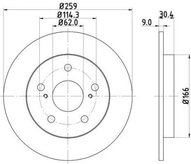 Тормозной диск зад. Auris/Corola 06- PAGID HELLA 8DD355118-981