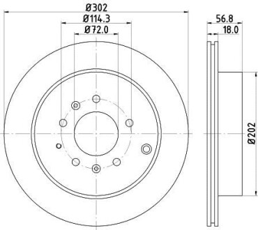 Диск гальмівний з покриттям PRO; задн. PAGID HELLA 8DD355115-791