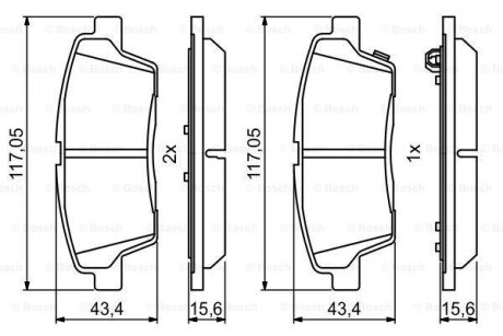 Тормозные колодки дисковые HYUNDAI Genesis 'R'14>> BOSCH 0986494766