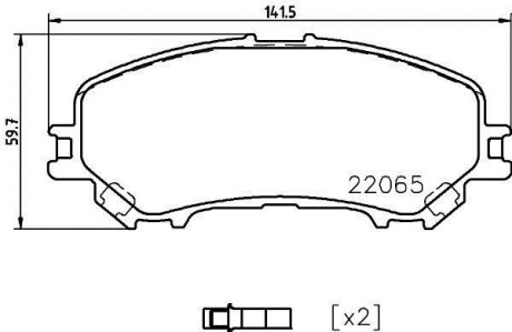 Колодки гальмівні дискові комплект; передн. PAGID HELLA 8DB355021-861