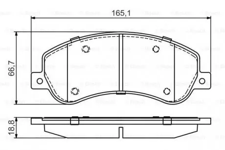 Комплект тормозных колодок, дисковый тормоз BOSCH 0986495436 (фото 1)