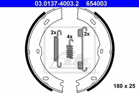 Гальмівні колодки, барабанні 03.0137-4003.2 ATE 03013740032