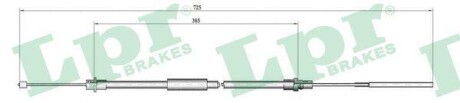 Трос ручного тормоза LPR C0650B