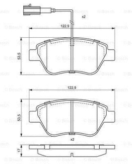 Комплект тормозных колодок, дисковый тормоз BOSCH 0986495378