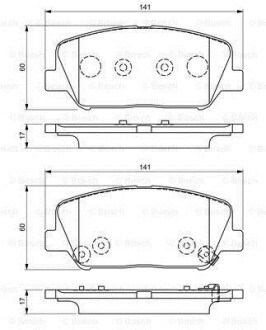 Комплект тормозных колодок, дисковый тормоз BOSCH 0986495337