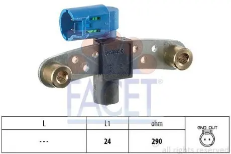 Датчик колінвалу Renault KANGOO, MEGANE I,CLIO II 1.2/1.4/1.6 96- FACET 9.0597