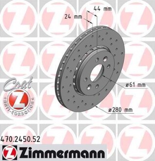 Диск гальмівний ZI ZIMMERMANN 470.2450.52