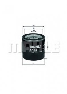Фільтр масляний Opel 85- (benzin) (без упаковки) OC 90 OF MAHLE\KNECHT OC90OF (фото 1)