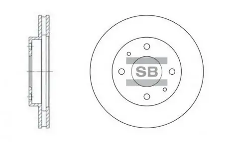 Гальмівний диск передній SANGSIN BRAKE HI-Q SD4302