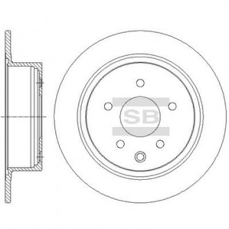 Гальмівний диск задній SANGSIN BRAKE HI-Q SD3052