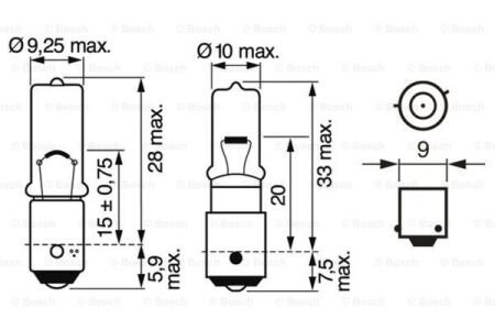 Автолампа 6 W 12 V прозора BOSCH 1987302285