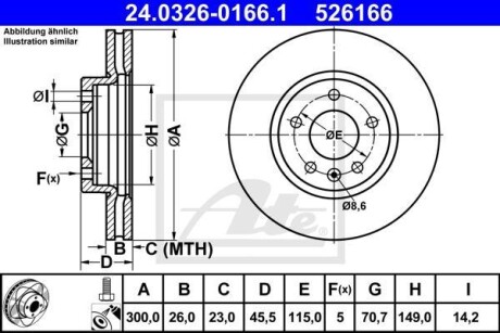 Гальмівні диски ATE 24.0326-0166.1