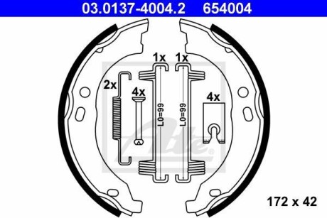 Тормозная колодка ATE 03.0137-4004.2