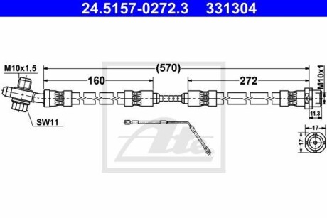 Гальмівний шланг ATE 24.5157-0272.3