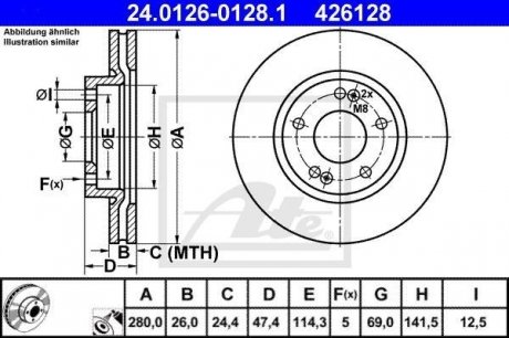 Тормозной диск ATE 24.0126-0128.1 (фото 1)