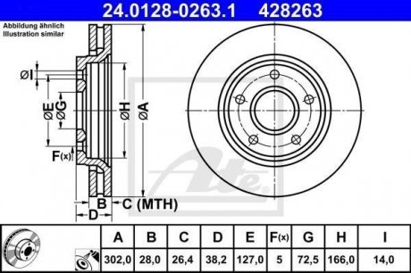 Гальмівний диск ATE 24.0128-0263.1 (фото 1)