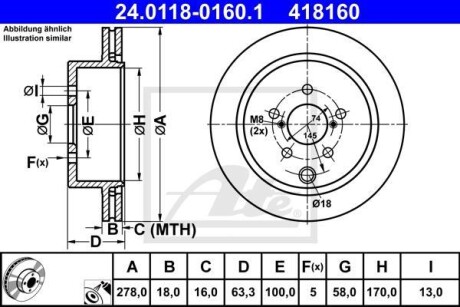 Гальмівний диск ATE 24.0118-0160.1