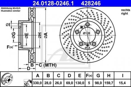 Гальмівний диск ATE 24.0128-0246.1 (фото 1)